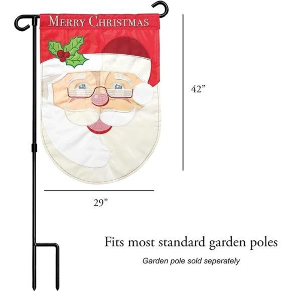New Magnolia Garden Santa Merry Christmas Shaped Flag M001426 29" x 42" - Picture 2 of 10